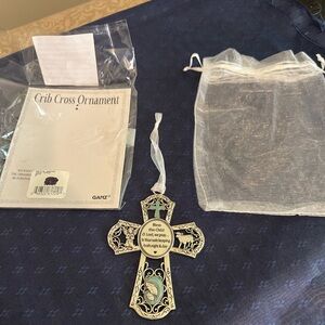 G2 Blue CRIB CROSS Bless this Child baptism new baby Ornament Ganz